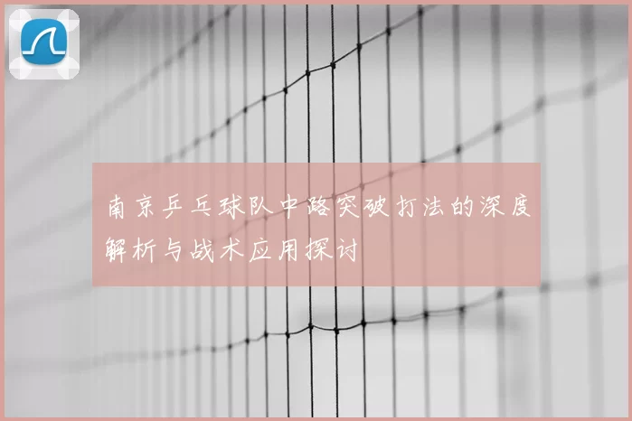 南京乒乓球队中路突破打法的深度解析与战术应用探讨